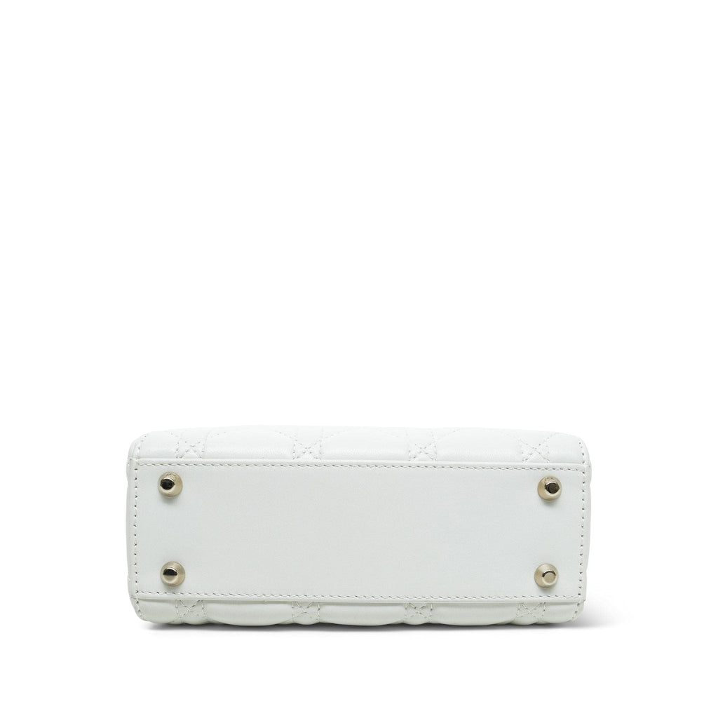 Lady Dior Latte Lambskin Cannage Mini