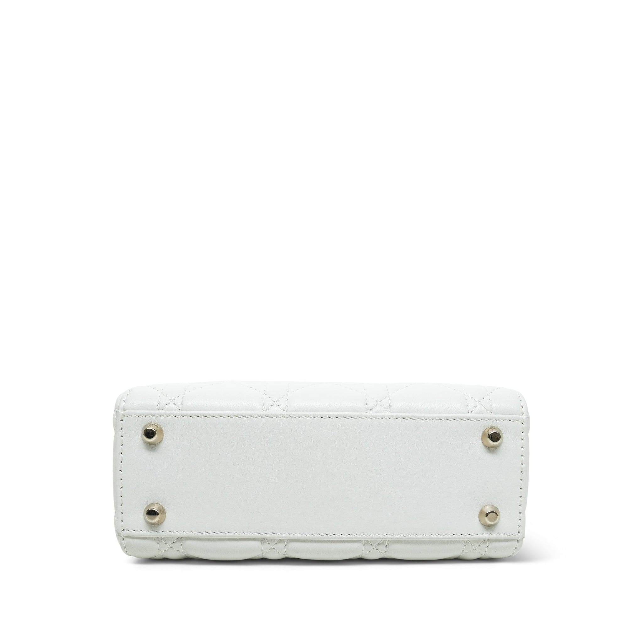 Lady Dior Latte Lambskin Cannage Mini