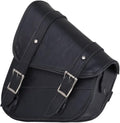 Black Naked Leather Motorcycle Swingarm Bag – Left Side Solo Saddlebag for Softail & Chopper Models