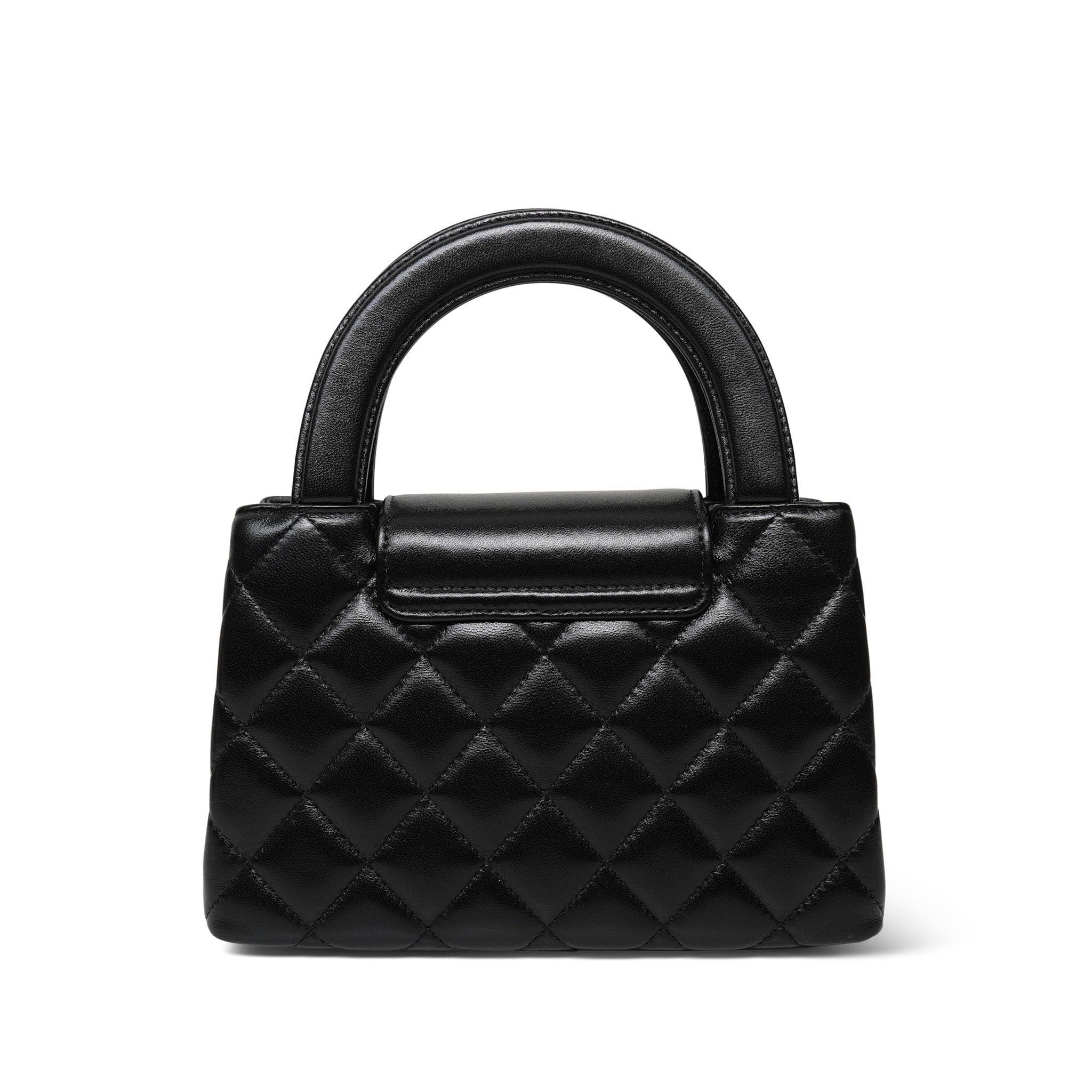 25A Black Lambskin Quilted Mini Kelly Shopper Aged Gold Hardware
