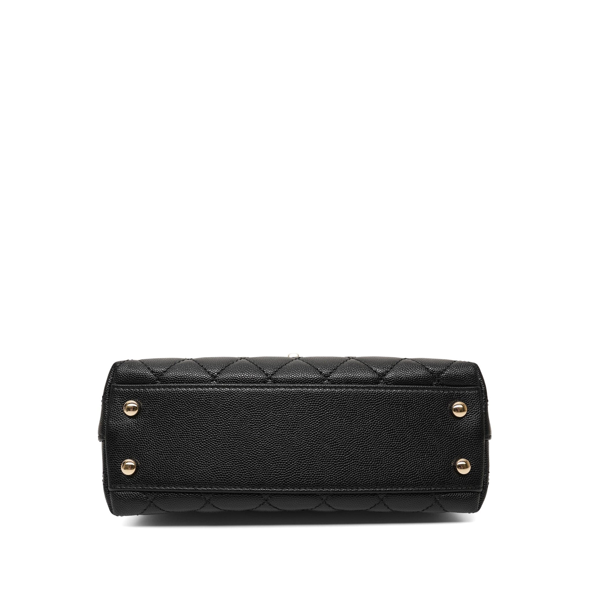 23A Black Caviar Quilted Coco Chain Handle Small