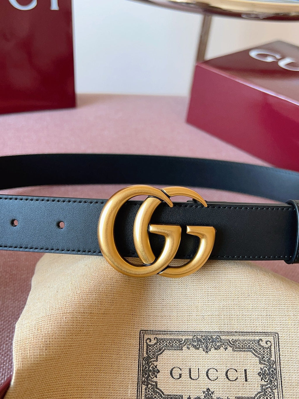 Gucci Belt Premium Quality – Double G Buckle Leather Belt