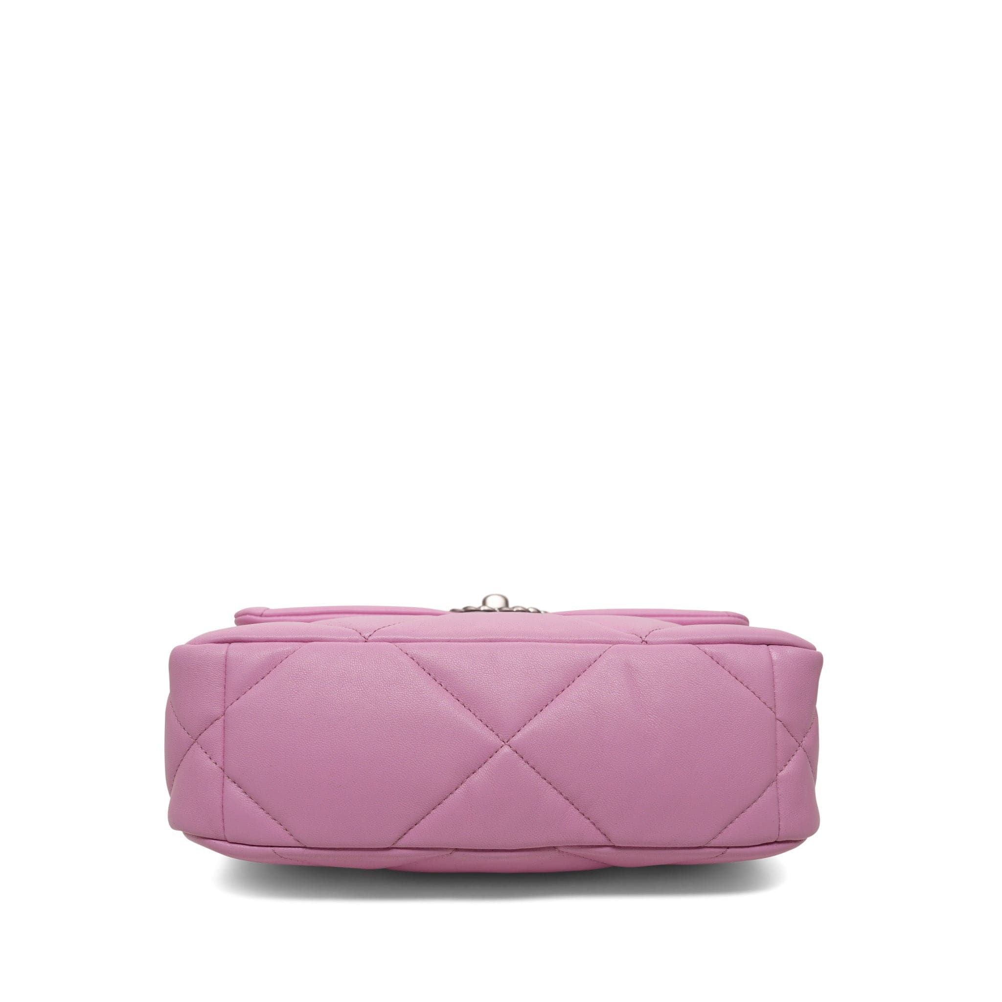 23P Pink Lambskin Quilted 19 Flap Small