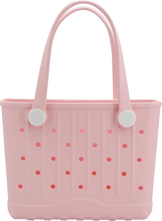 Rubber Tote Bag Small Beach Bag Waterproof Travel Bags Washable Tote Portable Handbag for Sports Beach Outdoor