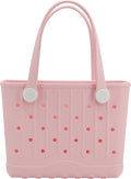 Rubber Tote Bag Small Beach Bag Waterproof Travel Bags Washable Tote Portable Handbag for Sports Beach Outdoor