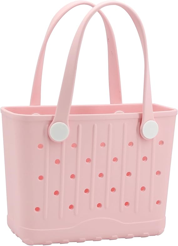 Rubber Tote Bag Small Beach Bag Waterproof Travel Bags Washable Tote Portable Handbag for Sports Beach Outdoor