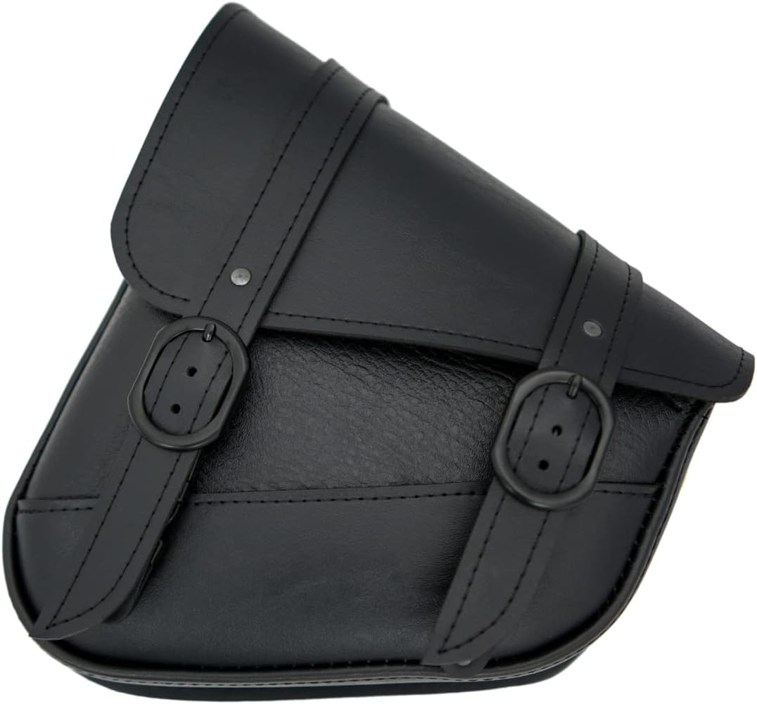 Black Jack Motorcycle Swingarm Bag – Black Buckle for Triangulated Swingarms, 10.5" x 11.5" x 4.5"