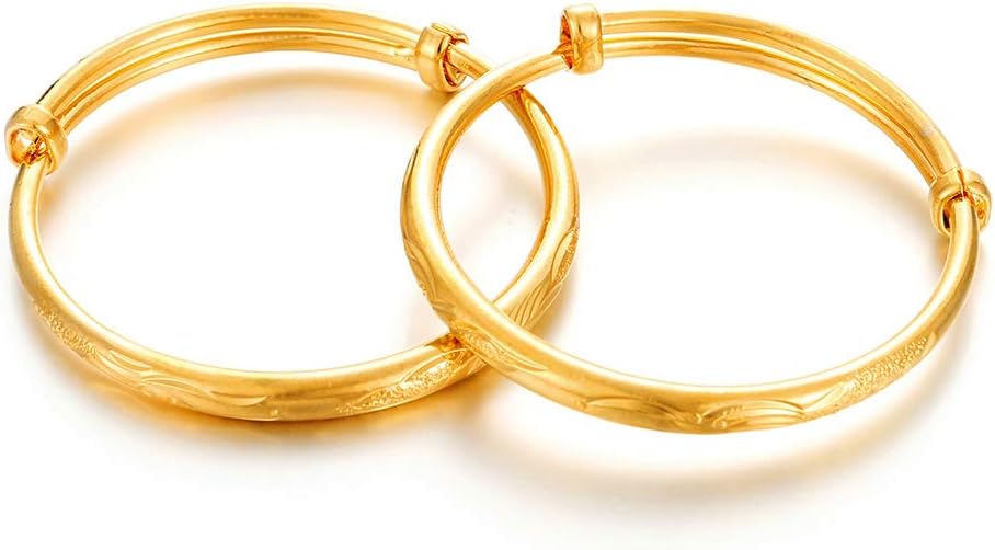 Kids Adjustable Gold Plated Bangle Set