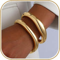 Chunky Gold Cuff Bracelet Set