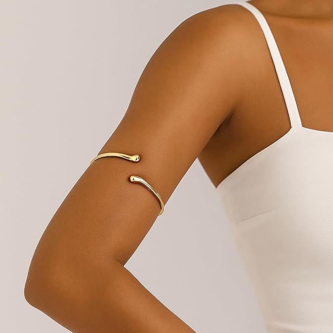 Gold Chunky Arm Cuff Set for Women