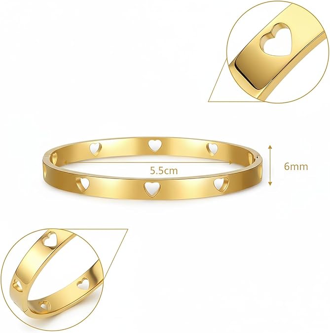 Kids Heart Stainless Steel Bangle