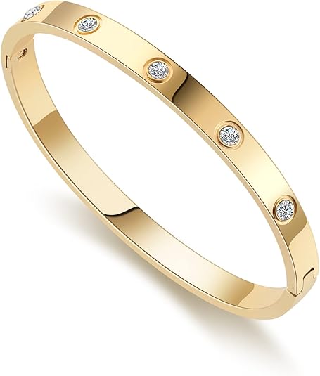 18K Gold-plated Bracelets for Women Friendship Love Bangle Bracelet