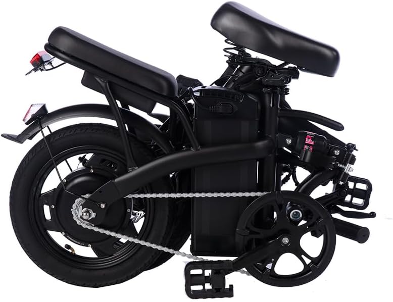 14" Folding Electric Bike – 330lb Load, 20MPH, 18–28 Mile Range, 48V Lithium Battery, Front Headlight, Disc Brake, Alloy Steel Frame