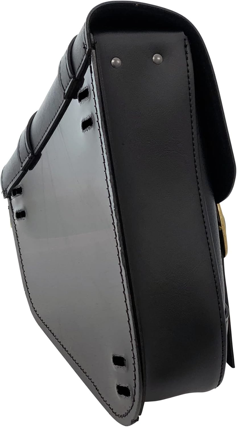 Black Jack Motorcycle Swingarm Bag – Black Buckle for Triangulated Swingarms, 10.5" x 11.5" x 4.5"