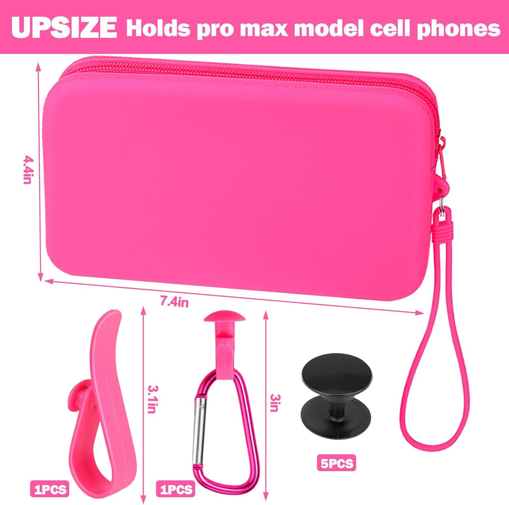 Silicone Wallet for Bogg Bag Phone Holder, Accessories Set for Bogg Bag Contain 2PCS Key Holder and a Large Capacity Silicone Zipper Bag for Beach Bags