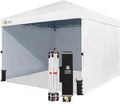 10X10 Comercial Instant Canopy Pop Up Tent with Center Lock, 300D Fabric, 4 Sidewalls, Sto'N Go Bag, White