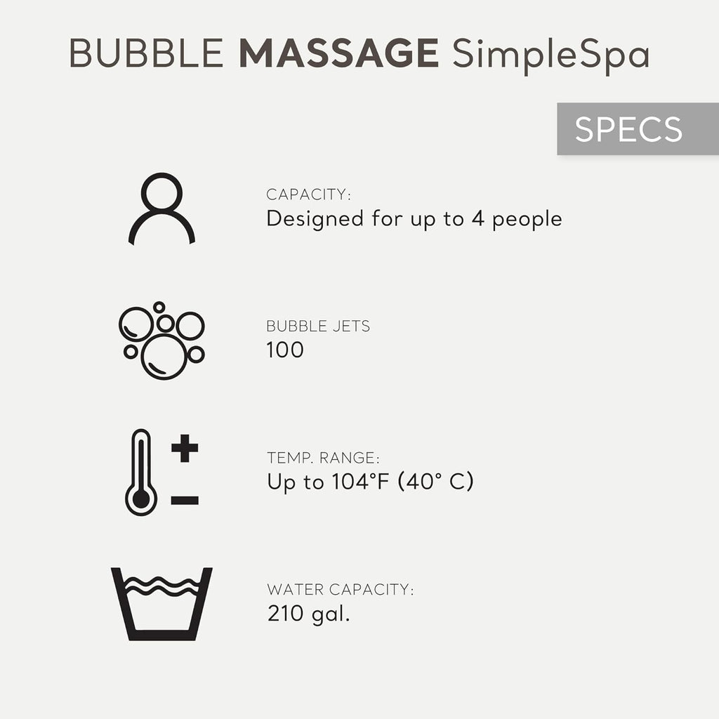INTEX SimpleSpa 4-Person Inflatable Hot Tub – 77"x26", Bubble Massage Spa, Insulated Cover, Quick-Fill Inflation, Soothing Jets