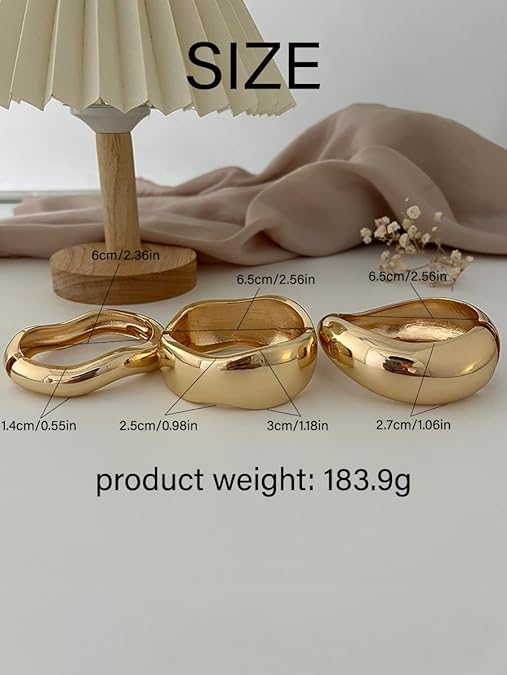 Chunky Gold Bangle Set