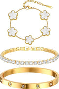Floral Gold Bangle Set