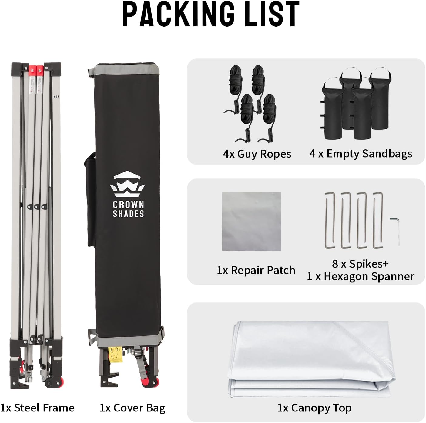 CROWN SHADES 10x10 ft Pop-Up Canopy – One-Push Setup Beach Tent with STO-N-Go Carry Bag, Silver Coated Top, Grid White, Outdoor Shade