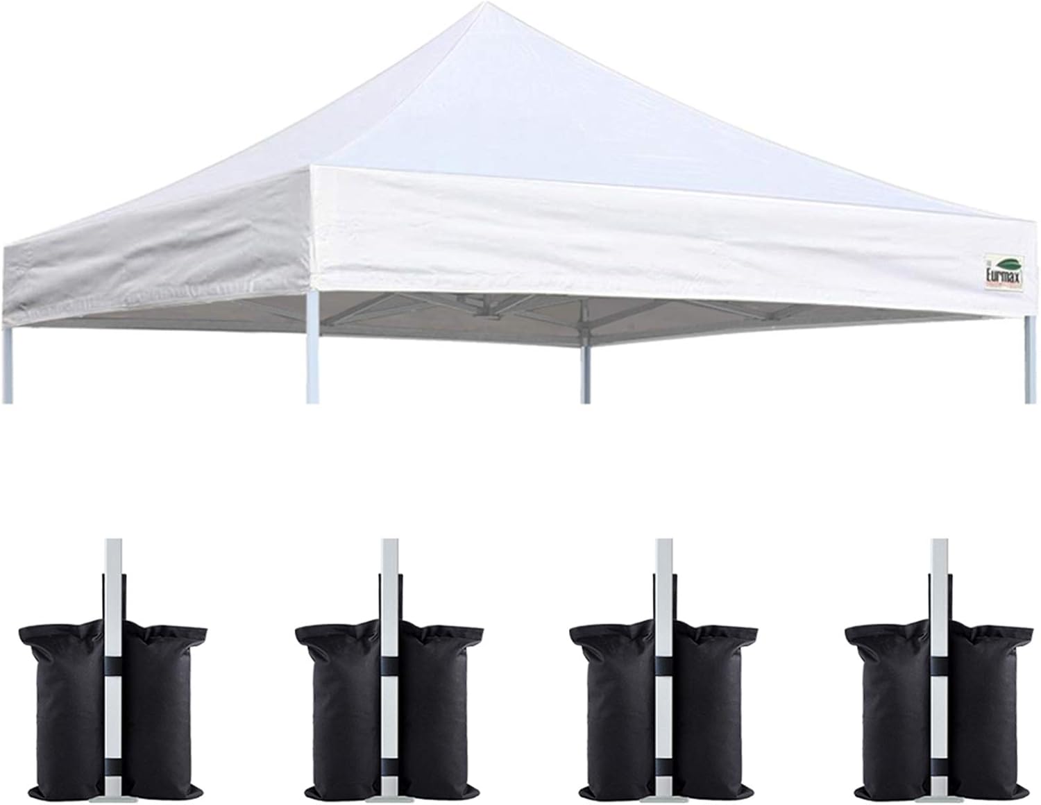 USA New 10x10 Pop Up Canopy Replacement Canopy Tent Top Cover, Instant Canopy Top Cover ONLY, Choose 30 Colors,Bonus 4PC Pack Weight Bag (White)