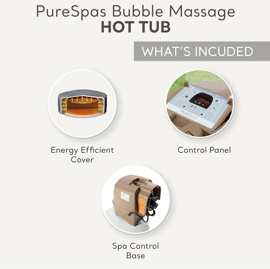 INTEX PureSpa Bubble Massage 4-Person Inflatable Spa – 77"x28", Outdoor Portable Hot Tub, Energy-Efficient Cover, Saltwater System Ready
