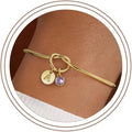 Initial Birthstone Knot Bangle