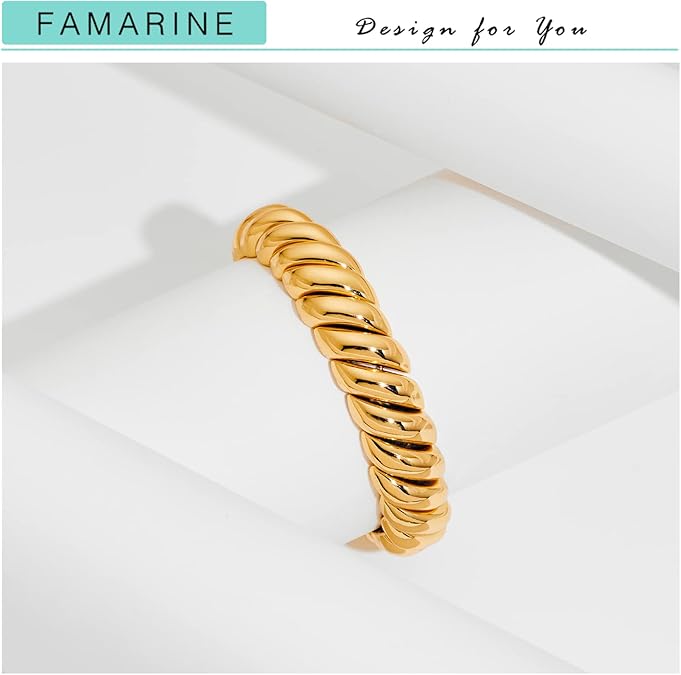 Twisted Chunky Bangle Bracelet