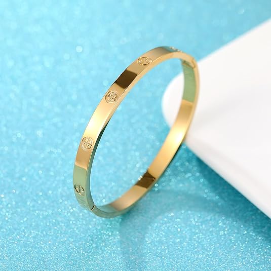 18K Gold Plated Titanium Steel Cuff Bangle