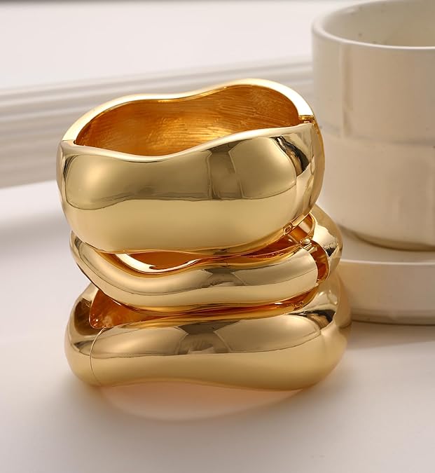 Chunky Gold Bangle Set