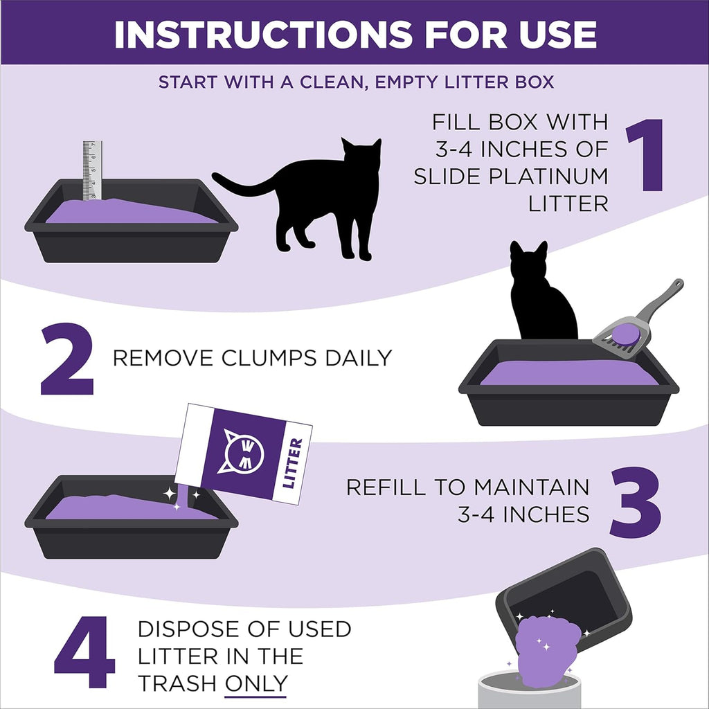 Clump & Seal Slide Platinum Multi-Cat Clumping Cat Litter, 14-Day Odor Control, EZ Clean Technology, 18 lb