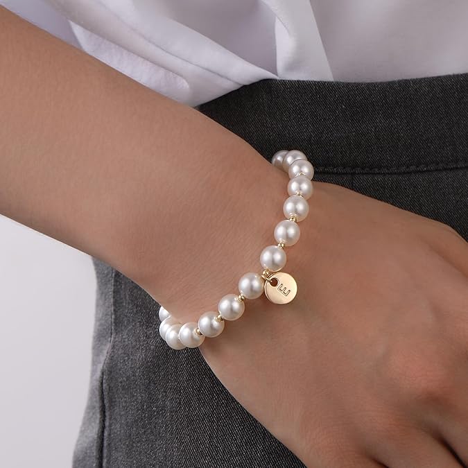 Initial Pearl Bracelet Flower Girl