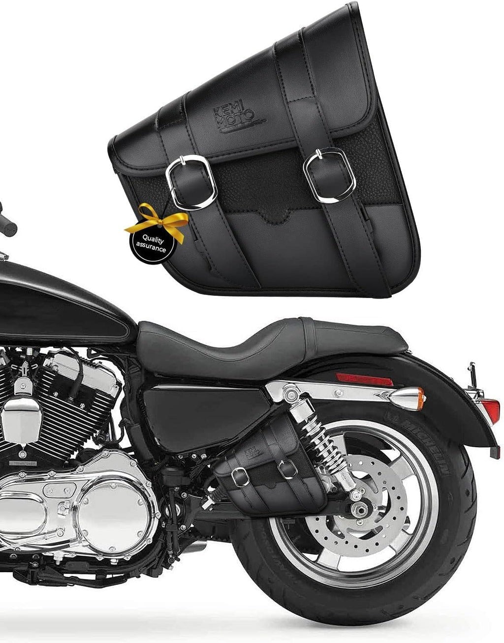 Left Side Motorcycle Swingarm Tool Bag – 4L Synthetic Leather Bag for Sportster & Street Rebel 300/500