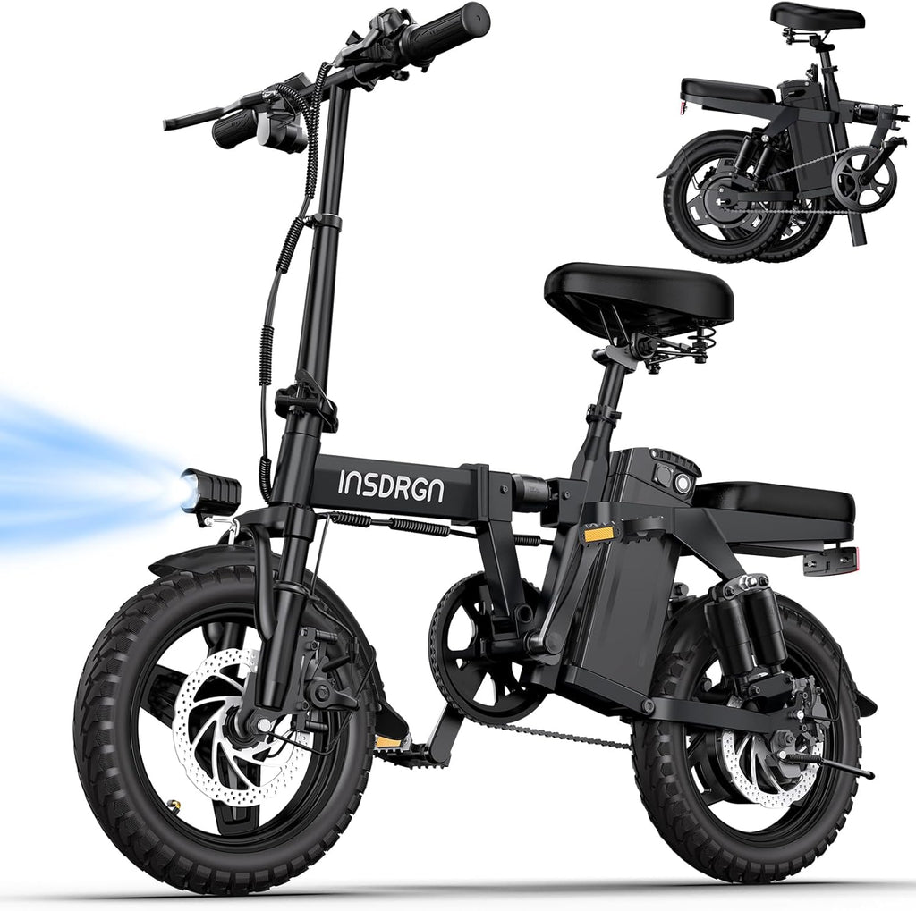 14" Folding Electric Bike for Adults & Teens – 650W Peak Motor, 20MPH, 28-Mile Range, 9-Point Suspension, Dual Disc Brakes, UL 2849