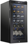 18 Bottle Compressor Wine Cooler Refrigerator with Lock – 41°F–64°F Digital Temperature Control, Freestanding, Black