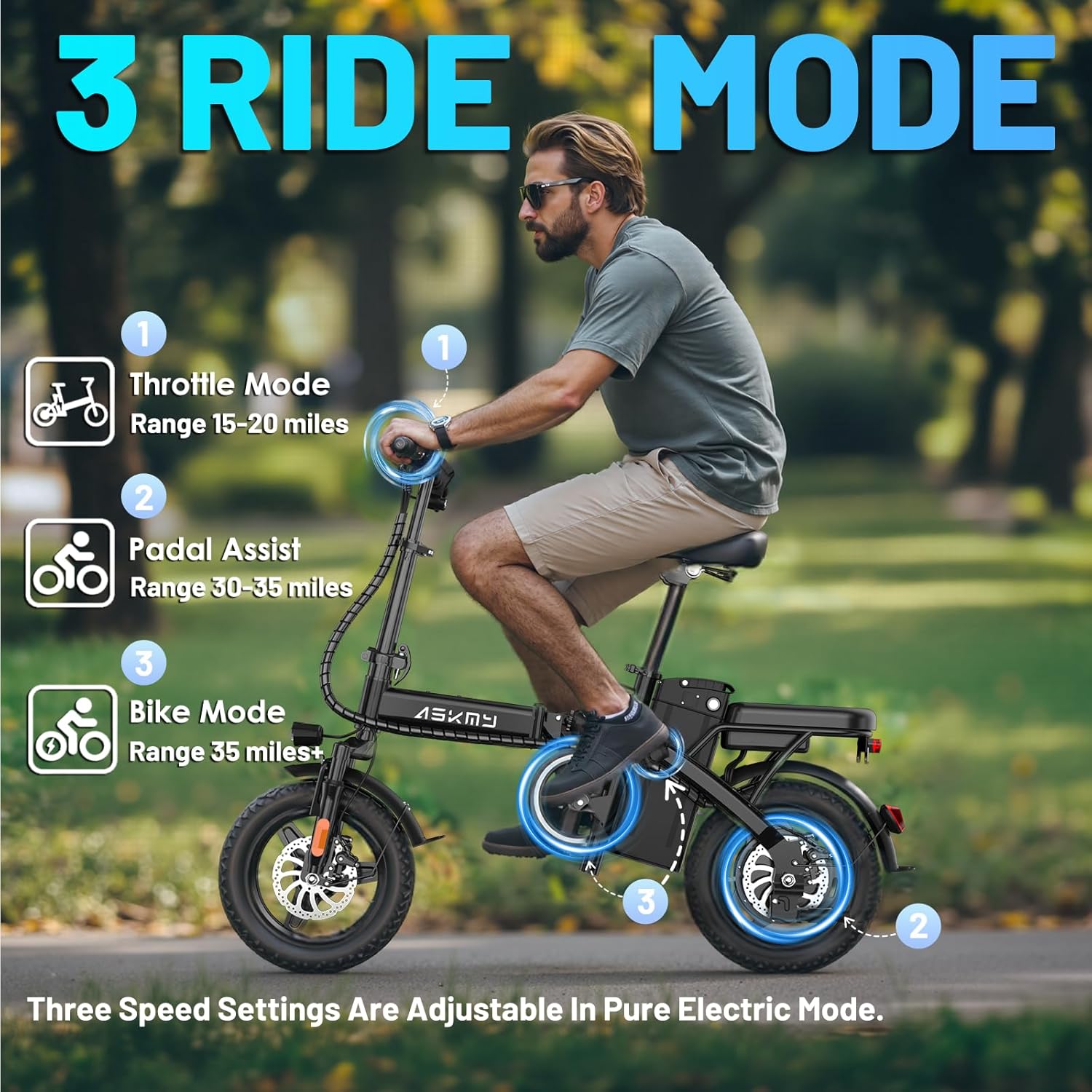 14" Folding Electric Bike for Adults – 750W Peak Motor, 35-Mile PAS Range, Foldable Commuter E-Bike with 48V Removable Battery
