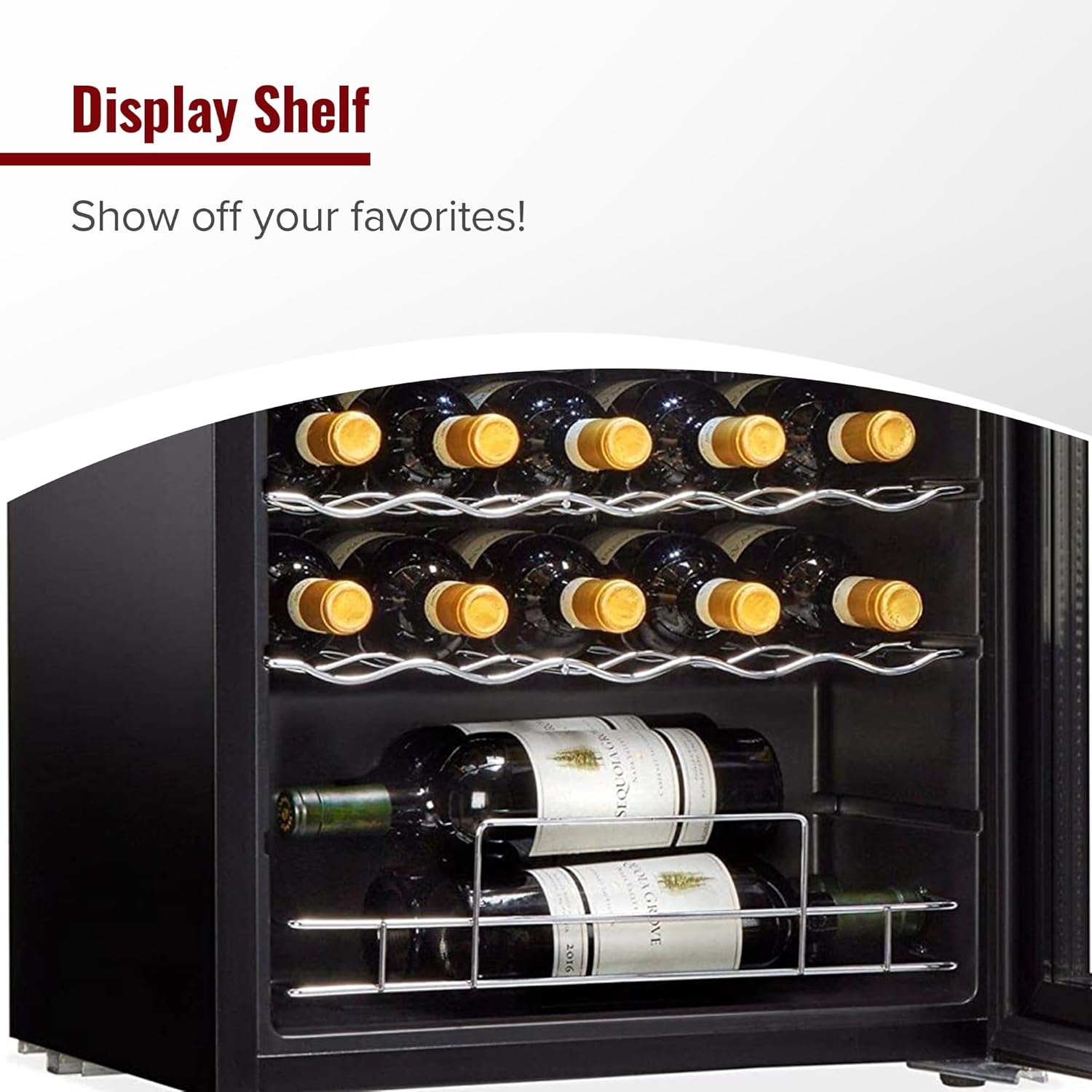 32 Bottle Dual Zone Compressor Wine Cooler – Freestanding Refrigerator with Digital Touchscreen & LED Display, Matte Black