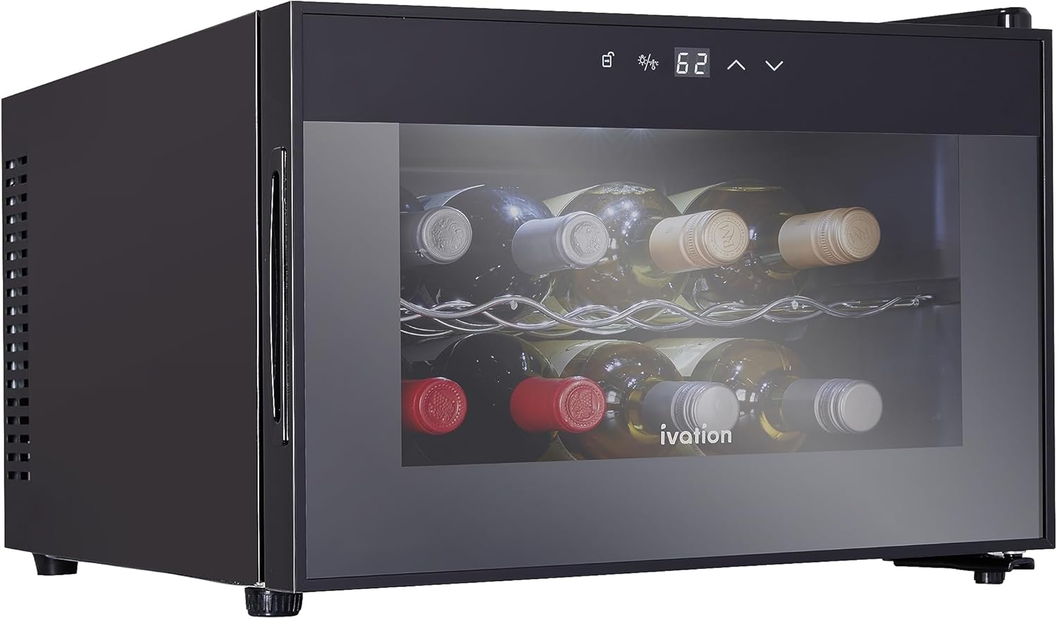 8 Bottle Thermoelectric Wine Cooler – Countertop Freestanding Refrigerator with Digital Temperature Control for Red & White Wine
