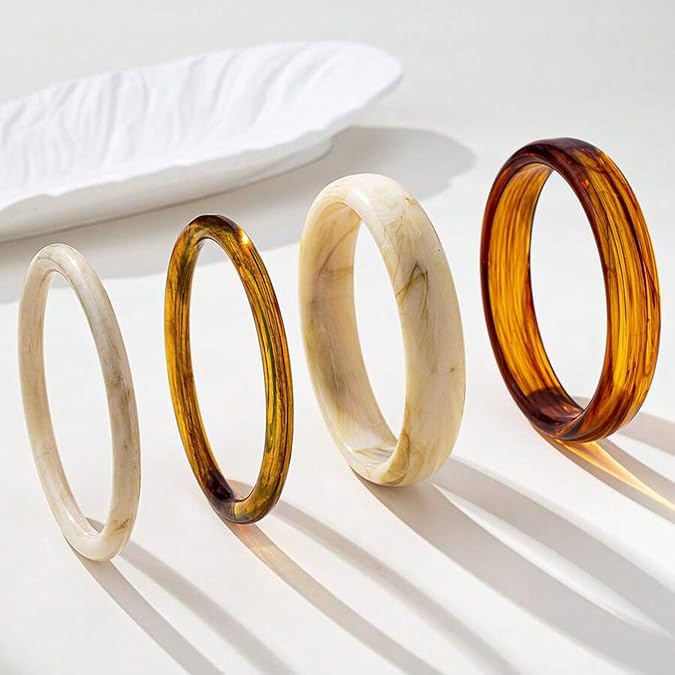 Acrylic Chunky Bangle Set