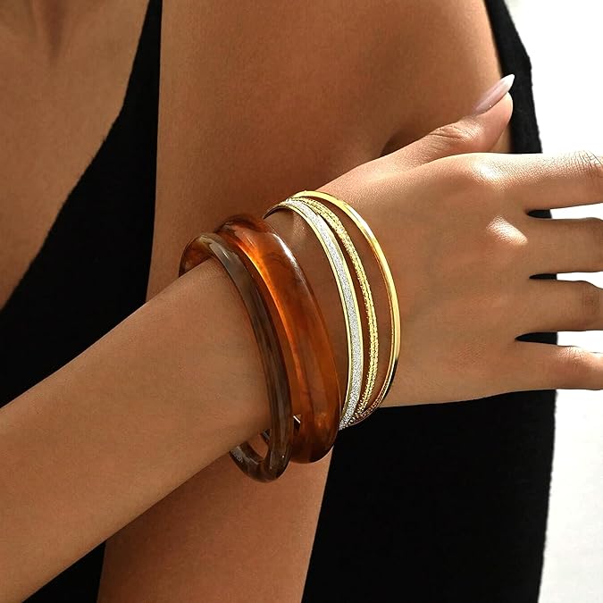 Acrylic Chunky Bangle Set