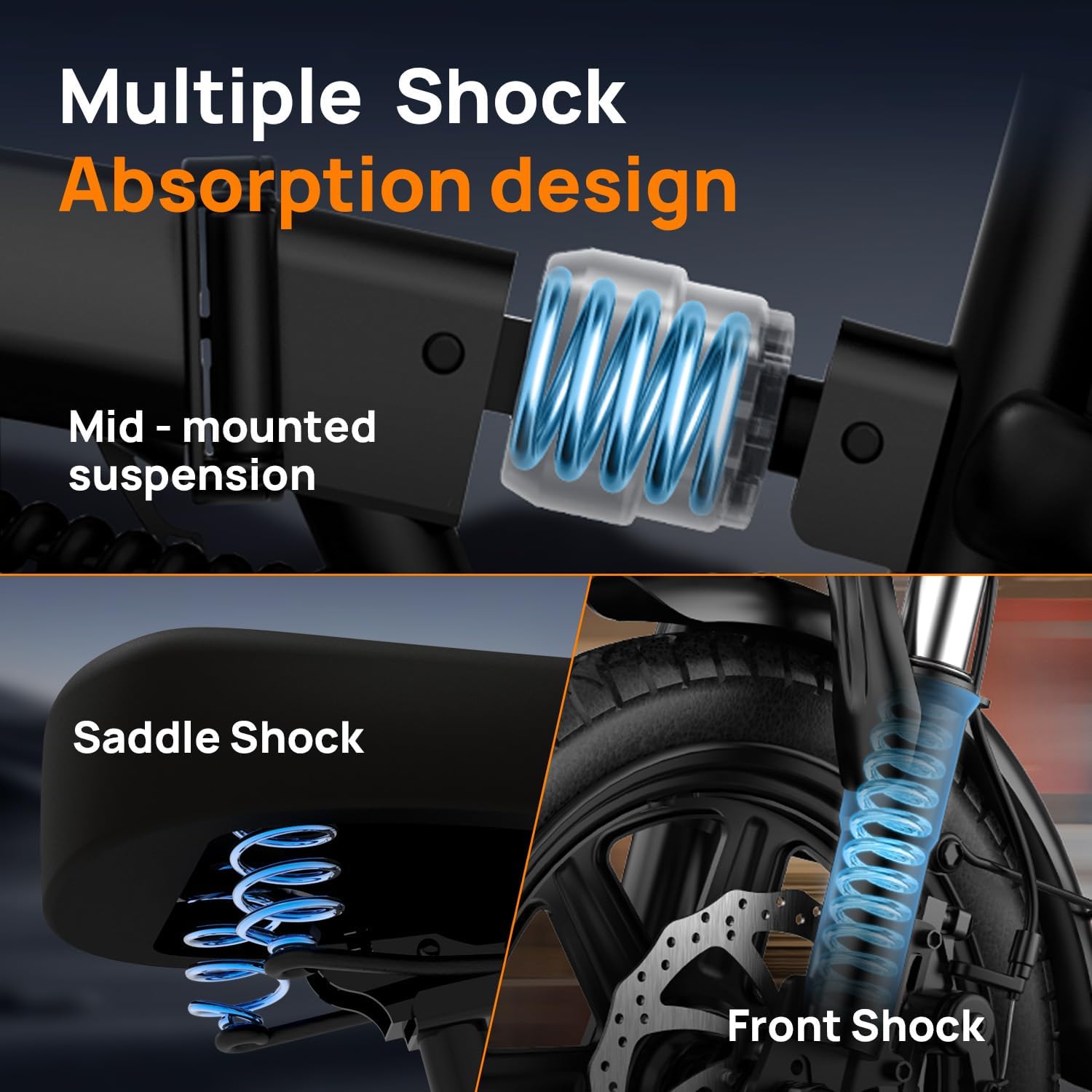 14" Folding Electric Bike for Adults – Portable Commuter E-Bike, 500W Motor, 20MPH, 20–40 Mile Range, UL Certified