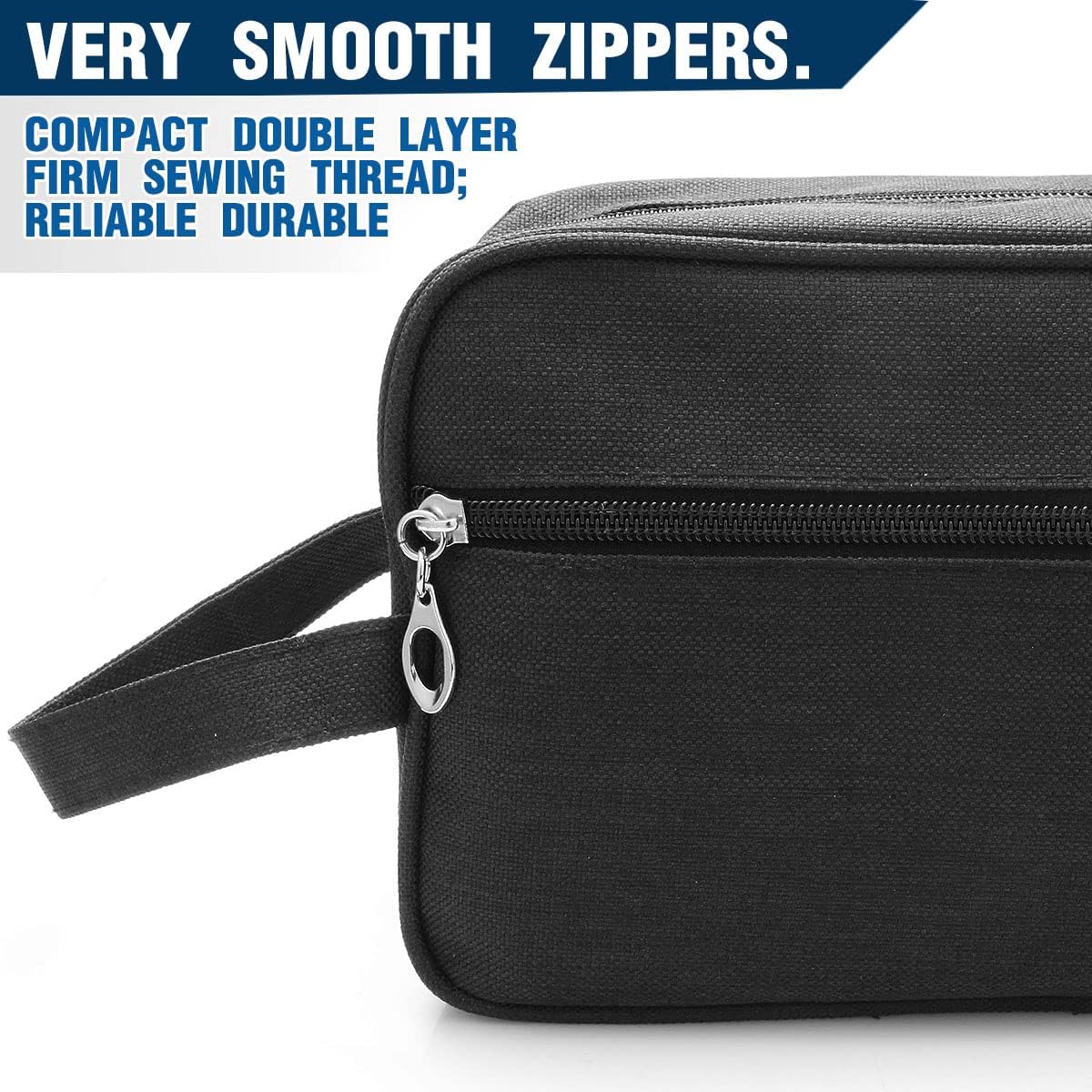 Toiletry Bag for Men Large Travel Wash Bag Water-Resistant Gym Shaving Organiser Bag, Shower Bathroom Makeup Bag with Handle (Black)