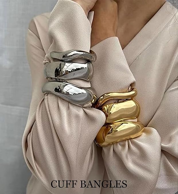 Chunky Gold Bangle Set