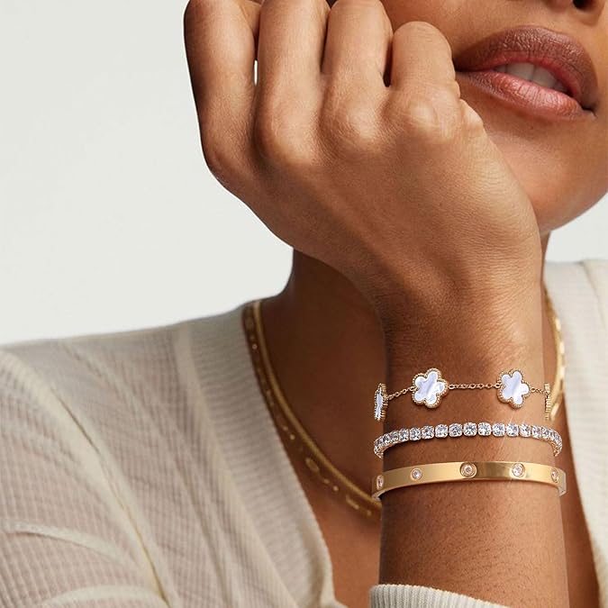 Floral Gold Bangle Set