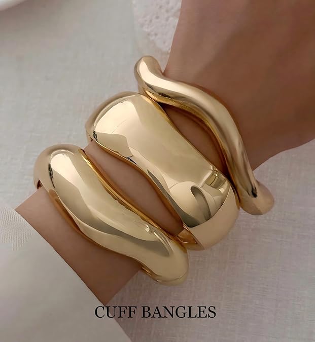 Chunky Gold Bangle Set