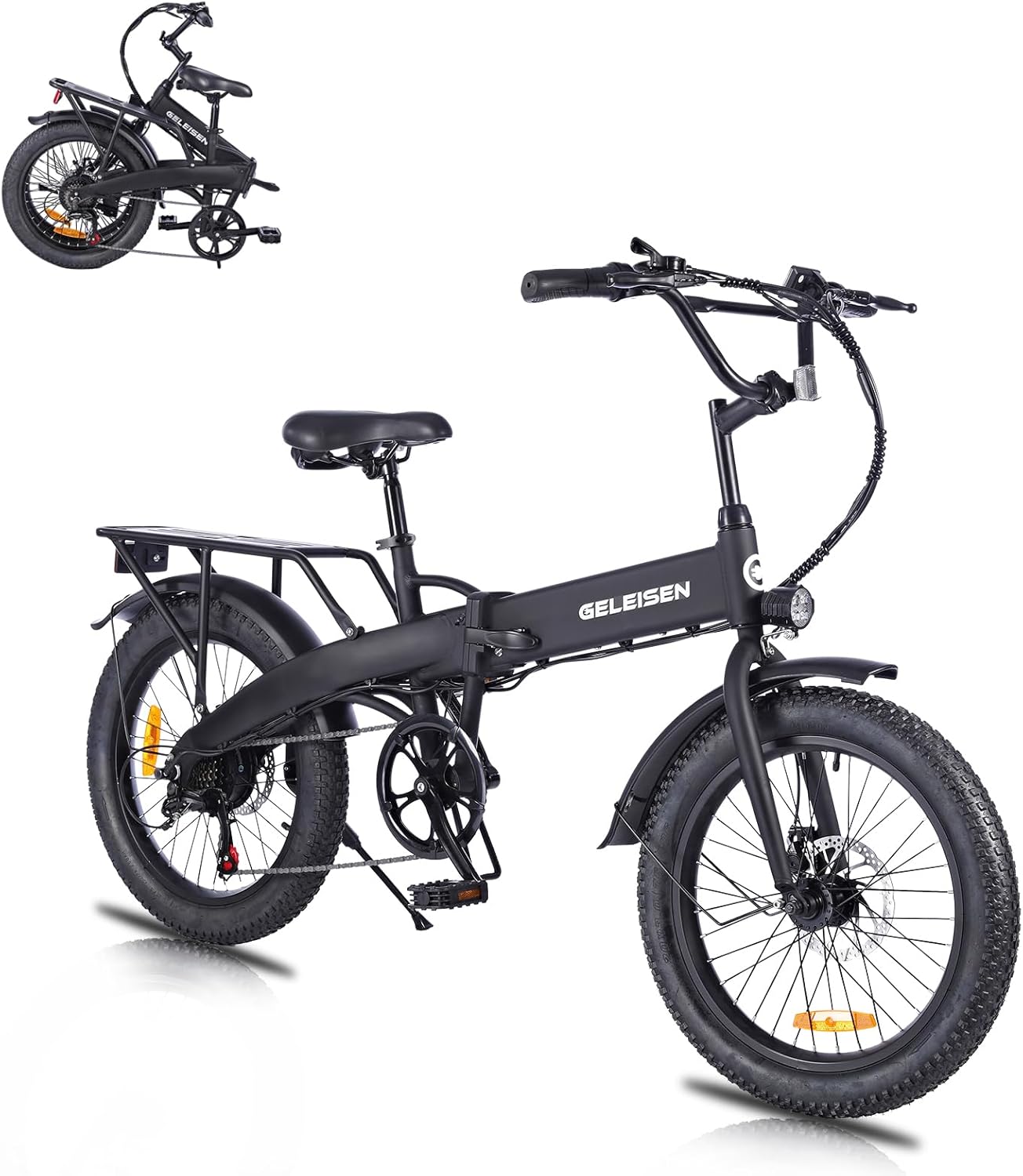 20"×3.0 Folding Electric Bike for Adults – Fat Tire E-Bike, 374.4Wh Battery, 20MPH, LCD Display, 6-Speed, Electric Cargo Bike, Fits 5'0"+