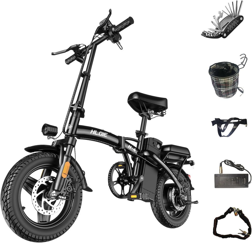 14" Folding Electric Bike for Adults & Teens – 750W Peak Motor, 23MPH, 48V 12Ah Battery, 35-Mile PAS Range, Foldable E-Bike