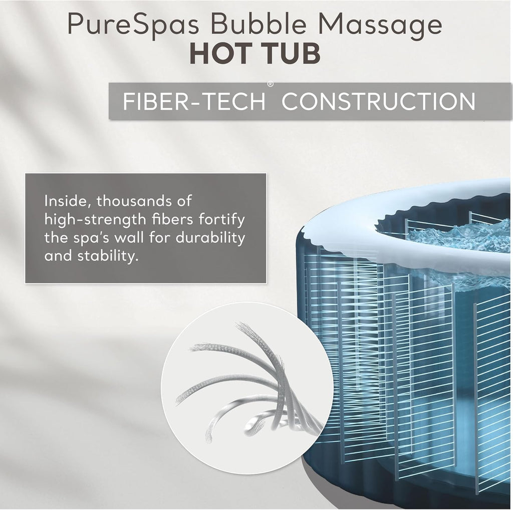 INTEX PureSpa Bubble Massage 4-Person Inflatable Spa – 77"x28", Outdoor Portable Hot Tub, Energy-Efficient Cover, Saltwater System Ready