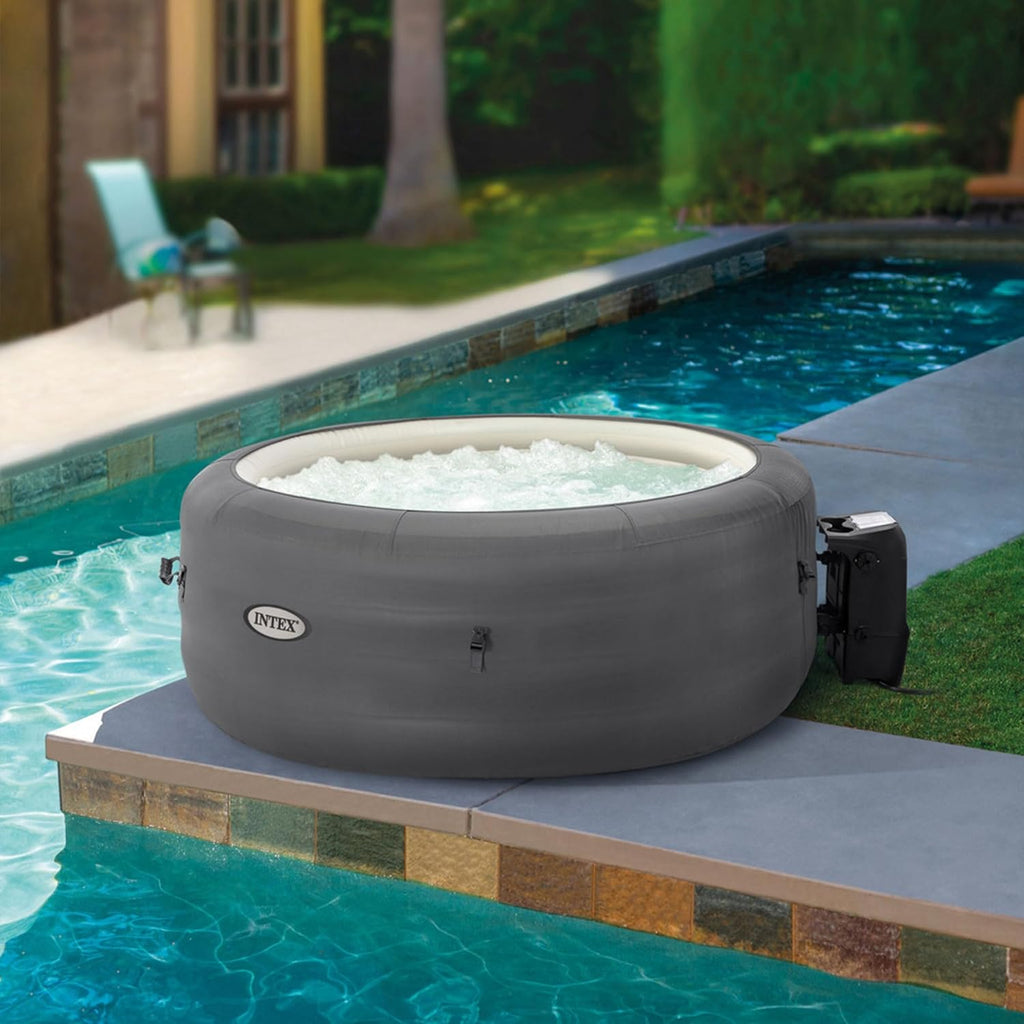 INTEX SimpleSpa 4-Person Inflatable Hot Tub – 77"x26", Bubble Massage Spa, Insulated Cover, Quick-Fill Inflation, Soothing Jets
