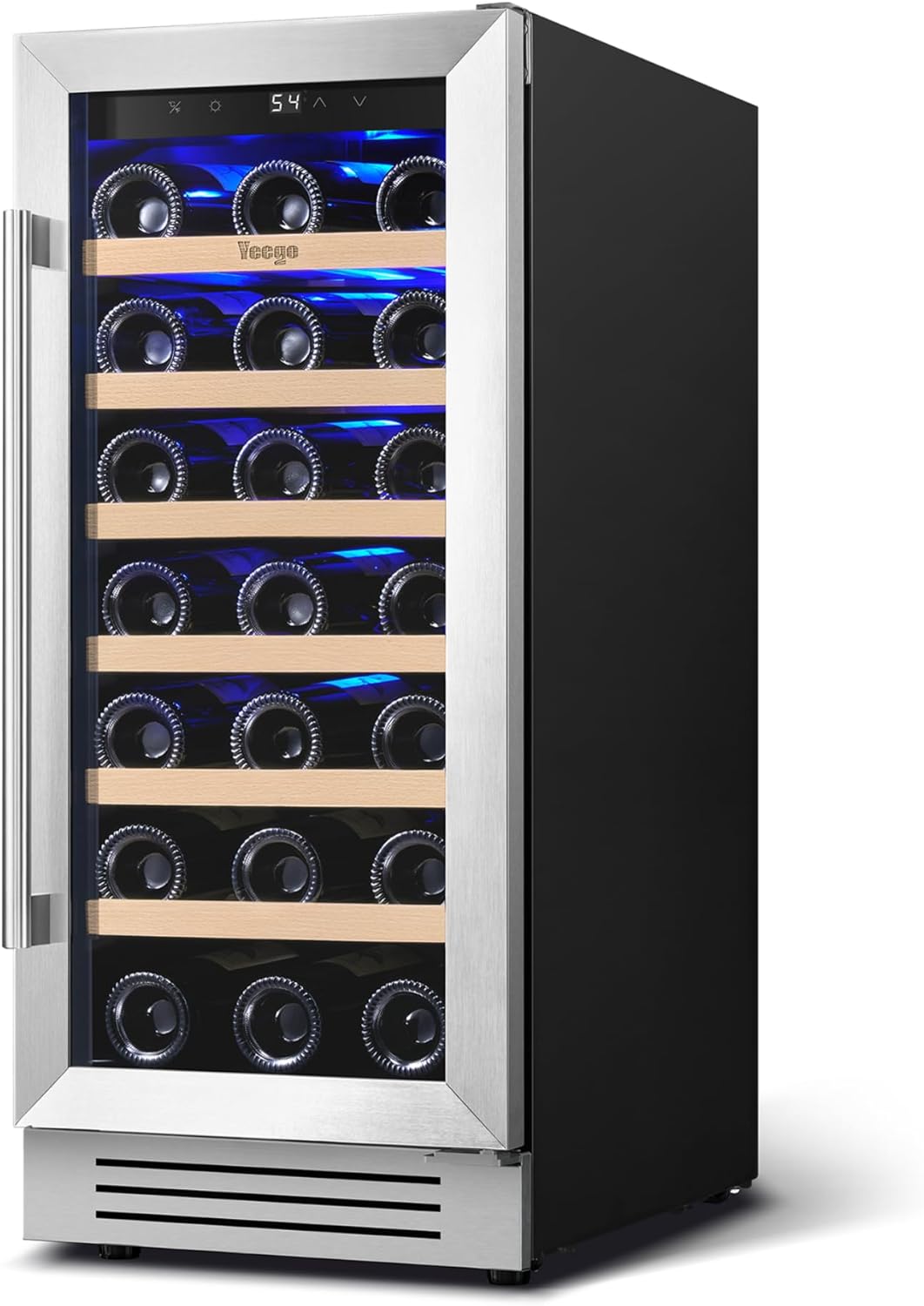 15-Inch 33 Bottle Wine Fridge – 40–65°F Built-In or Freestanding Refrigerator with Glass Door for Wine, Beer, Soda, Home Bar, Office